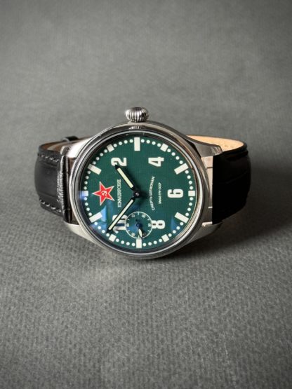 часы СССР Молния Командирские с зеленым циферблатом